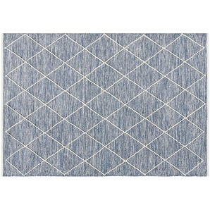 Handgewebter Naturteppich  Pantin ¦ blau ¦ Baumwolle ¦ Maße (cm): B: 140