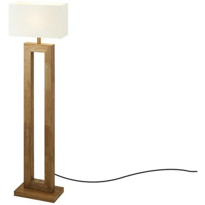 HOME STORY Holzstehleuchte, 1-flammig, Schirm eckig - braun - Materialmix - 44 cm - 154 cm - 22 cm | Möbel Kraft