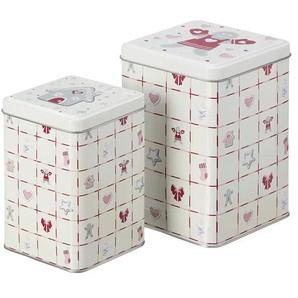 HOME STORY Keksdose 2er Set - weiß - Metall - 15 cm - 10.6 | Möbel Kraft