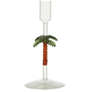 HOME STORY Kerzenhalter Palme - transparent/klar - Glas - 20 cm - 9.0 | Möbel Kraft