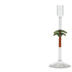HOME STORY Kerzenhalter Palme - transparent/klar - Glas - 24,5 cm - 9.0 | Möbel Kraft