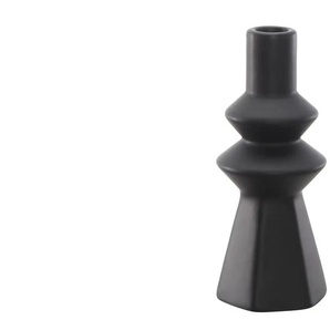 HOME STORY Kerzenhalter - schwarz - Porzellan - 19 cm - 8.0 | Möbel Kraft