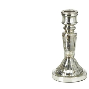 HOME STORY Kerzenhalter - silber - Glas,Eisen - 20 cm - 9.5 | Möbel Kraft