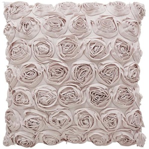 como Kissen  Rosenapplikation - rosa/pink - 100% Polyesterfüllung 400g - 43 cm | Möbel Kraft