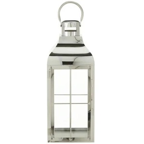HOME STORY Laterne - silber - Edelstahl,Glas - 17 cm - 42 cm - cm 16,0 | Möbel Kraft