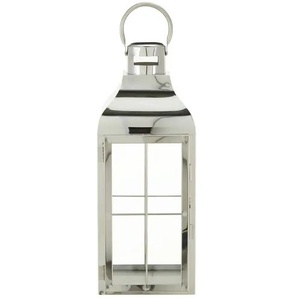 HOME STORY Laterne   ¦ silber ¦ Edelstahl,Glas ¦ Maße (cm): B: 17 H: 42 T: 16.0