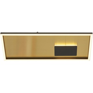 HOME STORY LED-Deckenleuchte, schwarz/goldfarben rechteckig ¦ gold ¦ Maße (cm): B: 51 H: 5,5 T: 21