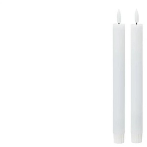 HOME STORY LED Stabkerze  2er Set   ¦ weiß ¦ Wachs,Kunststoff ¦ Maße (cm): H: 25  Ø: 2.4