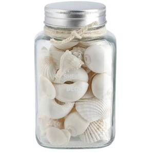 HOME STORY Muschelmix im Glas - creme - Naturfaser,Glas - 9 cm - 14,8 cm - cm 9,0 | Möbel Kraft