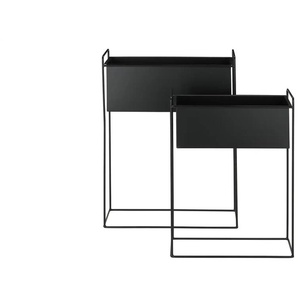 HOME STORY Pflanzgefäß 2er Set - schwarz - Eisen - 51 cm - 65 cm - cm 24,0 | Möbel Kraft
