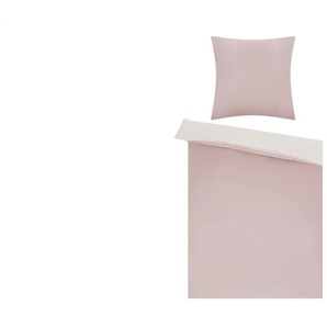 HOME STORY Renforcé Wende-Bettwäsche Solid Piping - rosa/pink - Materialmix - 155 cm | Möbel Kraft