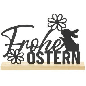 HOME STORY Schriftzug Frohe Ostern - schwarz - Massivholz,Metall - 23 cm - 15 cm - cm 4,0 | Möbel Kraft