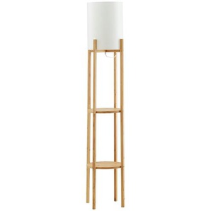 HOME STORY Stehleuchte, 1-flammig, Bambus mit Ablage - holzfarben - Materialmix - 150 cm - [32.0] | Möbel Kraft
