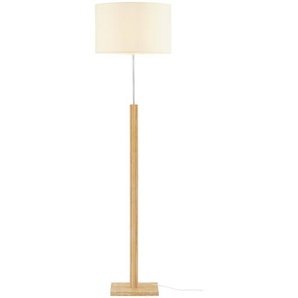 HOME STORY Stehleuchte, 1-flammig, Bambus / Stoffschirm - holzfarben - Materialmix - 171 cm - [45.0] | Möbel Kraft