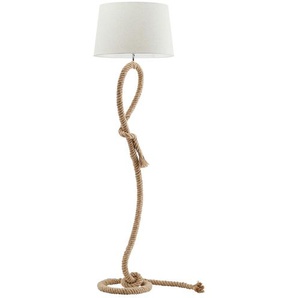 HOME STORY Stehleuchte, 1-flammig in Seiloptik ´gedreht´ - holzfarben - Materialmix - 171 cm - [46.0] | Möbel Kraft