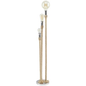 HOME STORY Stehleuchte, 3-flammig, Seiloptik - braun - Materialmix - 112 cm - [20.0] | Möbel Kraft