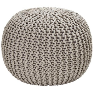 HOME STORY Strickpouf ¦ beige ¦ Maße (cm): H: 45  Ø: 65