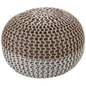 HOME STORY Strickpouf - silber - Materialmix - 35 cm - [50.0] | Möbel Kraft