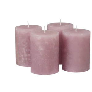 HOME STORY Stumpenkerze  4er-Set   ¦ rosa/pink ¦ Paraffin ¦ Maße (cm): B: 14 H: 11 T: 14.0