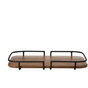 HOME STORY Tablett - holzfarben - Holz,Eisen - 46 cm - 5 cm - cm 32,5 | Möbel Kraft