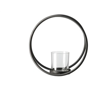 HOME STORY Teelichthalter - schwarz - Eisen,Glas - 22 cm - 22 cm - cm 12,0 | Möbel Kraft