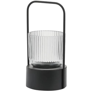 HOME STORY Teelichthalter - schwarz - Metall,Glas - 10,7 cm - 20,3 cm - cm 9,7 | Möbel Kraft