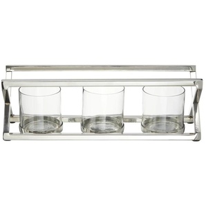 HOME STORY Teelichthalter - silber - Edelstahl,Glas - 11 cm - 12 cm | Möbel Kraft