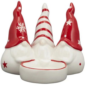 HOME STORY Teelichthalter Wichtel - weiß - Dolomite - 11 cm - 9 cm | Möbel Kraft