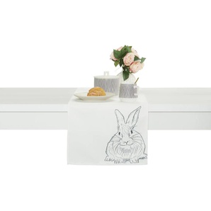 HOME STORY Tischläufer Ostern - weiß - Synthetik - 40 cm | Möbel Kraft