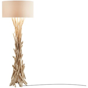 HOME STORY Treibholz Stehleuchte, 1-flammig - holzfarben - Materialmix - 153 cm - [55.0] | Möbel Kraft