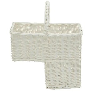 HOME STORY Treppenkorb - weiß - Weide - 42 cm - 34 cm - cm 24,0 | Möbel Kraft