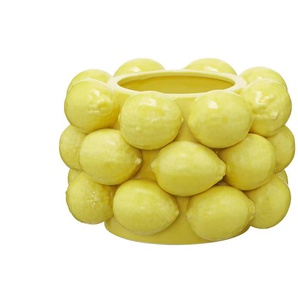 HOME STORY Übertopf 3D Zitrone - gelb - Porzellan - 14 cm - 21.0 | Möbel Kraft