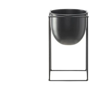 HOME STORY Übertopf auf Metallgestell - schwarz - Eisen - 15 cm - 25 cm - cm 15,0 | Möbel Kraft