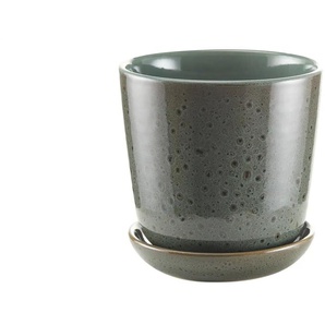 HOME STORY Übertopf - grün - Steinzeug - 14 cm - 13.7 | Möbel Kraft
