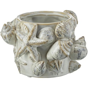 HOME STORY Vase 3D Muschel   ¦ creme ¦ Steinzeug ¦ Maße (cm): H: 12  Ø: 18.5