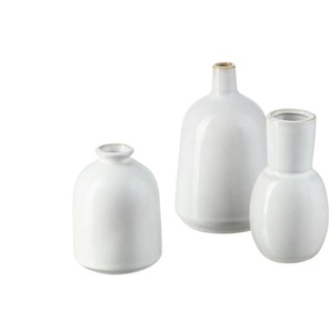 HOME STORY Vase 3er Set - weiß - Porzellan - 13,5 cm - 8.5 | Möbel Kraft