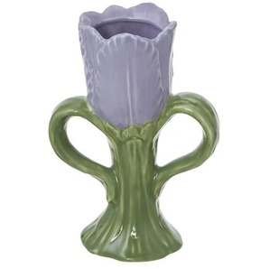 HOME STORY Vase Blüte - lila/violett - Porzellan - 6,4 cm - 14,7 cm | Möbel Kraft