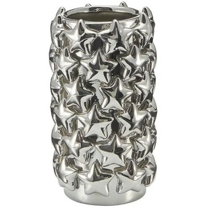 HOME STORY Vase mit 3D Sternen - silber - Dolomite - 23 cm - 12.8 | Möbel Kraft