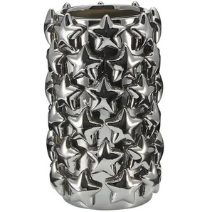 HOME STORY Vase mit 3D Sternen - silber - Dolomite - 27 cm - 16.0 | Möbel Kraft