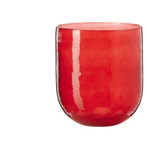 HOME STORY Vase   ¦ rot ¦ Glas ¦ Maße (cm): B: 8 H: 24
