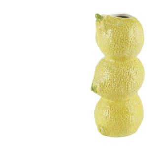 HOME STORY Vase Zitrone   ¦ gelb ¦ Dolomite ¦ Maße (cm): H: 21  Ø: 10.5