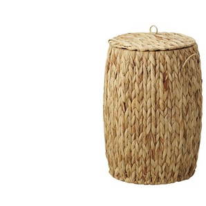 HOME STORY Wäschekorb mit Deckel - braun - Wasserhyazinthe,Metall - 57 cm - 30.0 | Möbel Kraft