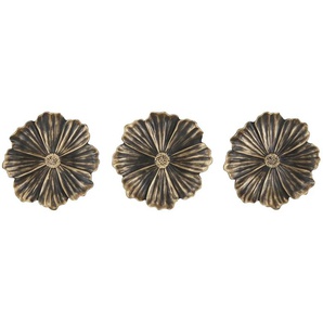 HOME STORY Wanddekoration Blume  3er Set   ¦ gold ¦ Polypropylen ¦ Maße (cm): T: 3.0  Ø: 25