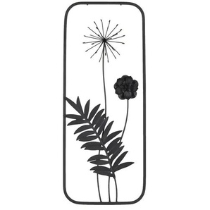 HOME STORY Wanddekoration Blume - schwarz - Metall - 61 cm - 3,8 cm | Möbel Kraft
