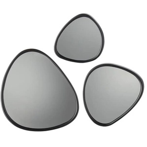 HOME STORY Wandspiegel Organic 3er Set - schwarz - Kunststoff,Glas - 29 cm - 30,5 cm - cm 2,0 | Möbel Kraft