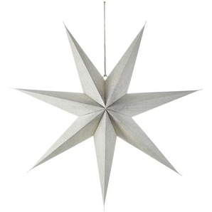 HOME STORY Weihnachtsstern Hänger - silber - Papier,Baumwolle - 22 cm - 75.0 | Möbel Kraft