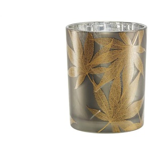 HOME STORY Windlicht Blätter - braun - Glas - 12,5 cm - 10.0 | Möbel Kraft