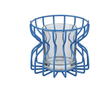 HOME STORY Windlicht - blau - Metall,Glas - 12 cm - 15.0 | Möbel Kraft