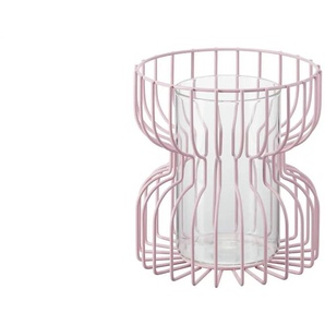 HOME STORY Windlicht   ¦ rosa/pink ¦ Metall,Glas ¦ Maße (cm): H: 22,5  Ø: 21