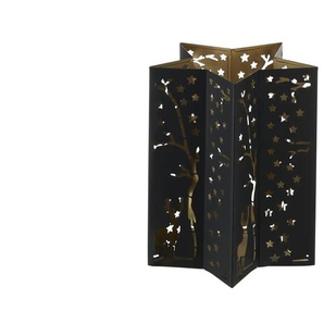 HOME STORY Windlicht Stern - schwarz - Eisen - 19 cm - 23 cm - cm 19,0 | Möbel Kraft